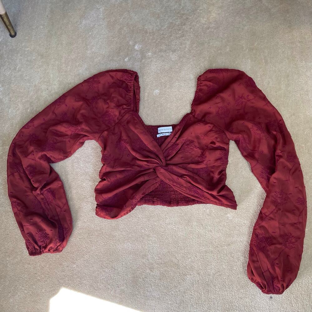 Urban Outfitters crop top twist front fall long sleeve